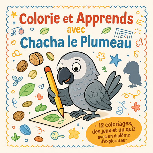 Colorie et apprends avec Chacha le plumeau
